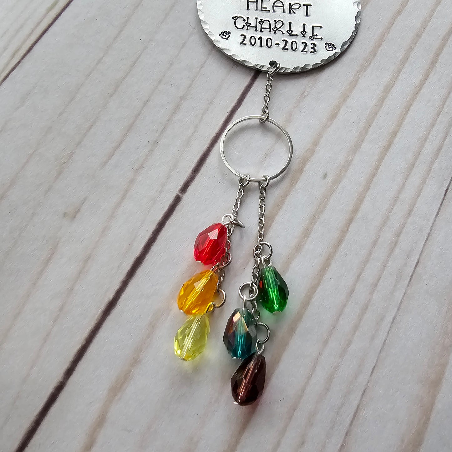Rainbow Bridge Pet Memorial Suncatcher, Unique Pet Sympathy Gift, Pet Remembrance Ornament, Loss of Dog or Cat, Forever In My Heart with Pets Name, Crystal Dog Gifts