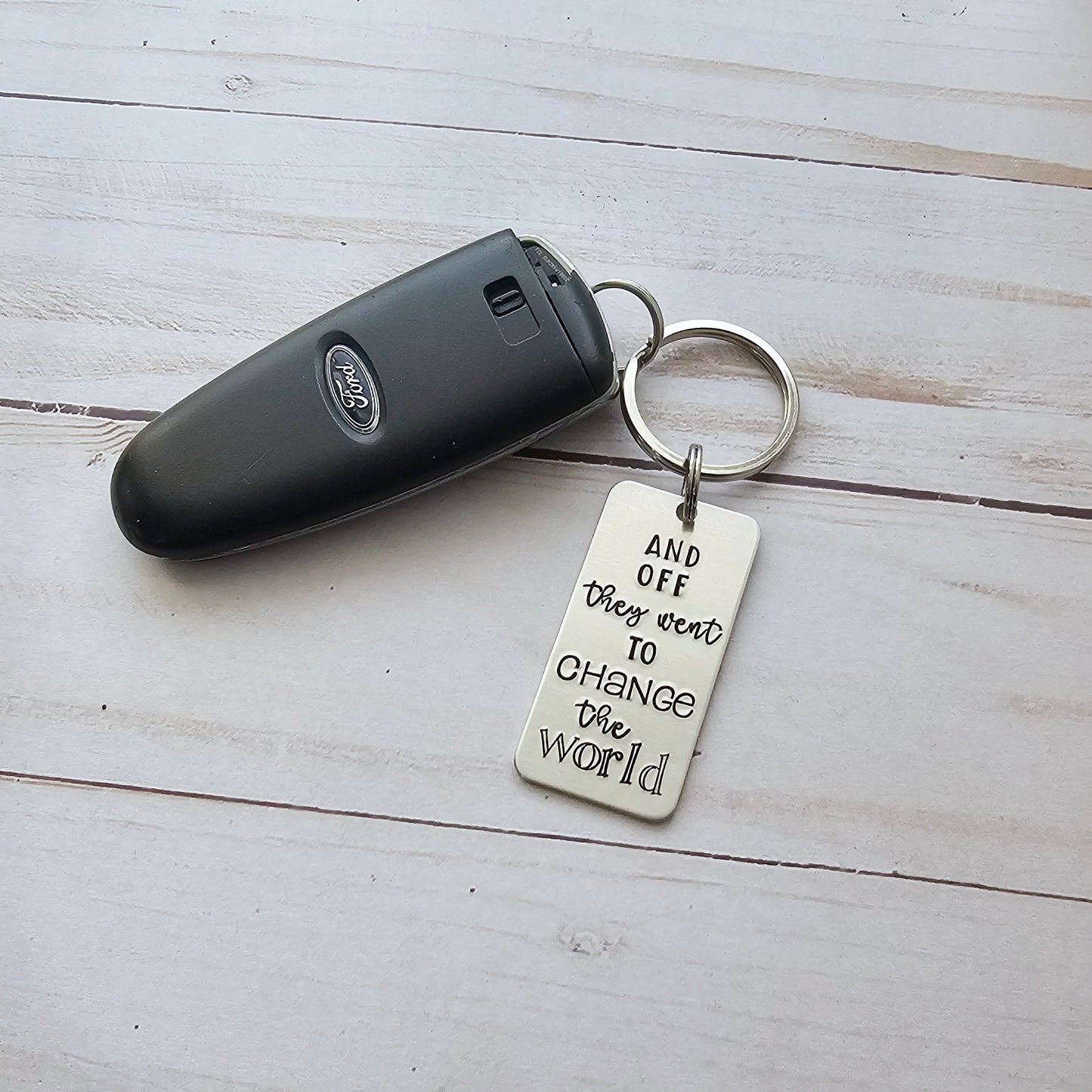 And Off They Went To Change The World, Non Binary Graduation Keychain, Custom Class of 2025, Inspirational High School Senior Gifts for Them
