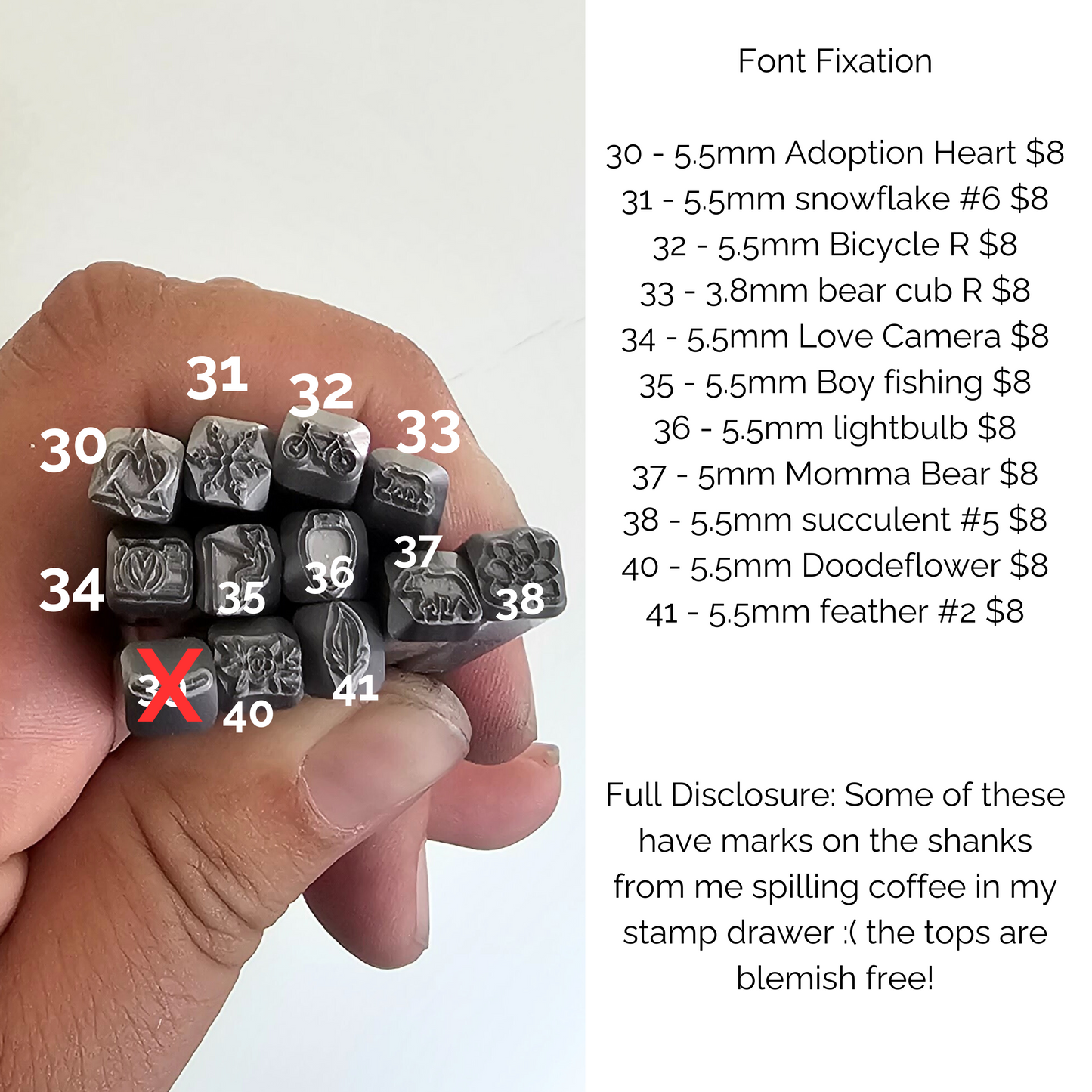 Design Stamp Destash - Font Fixation, Beaducation, Supply Guy