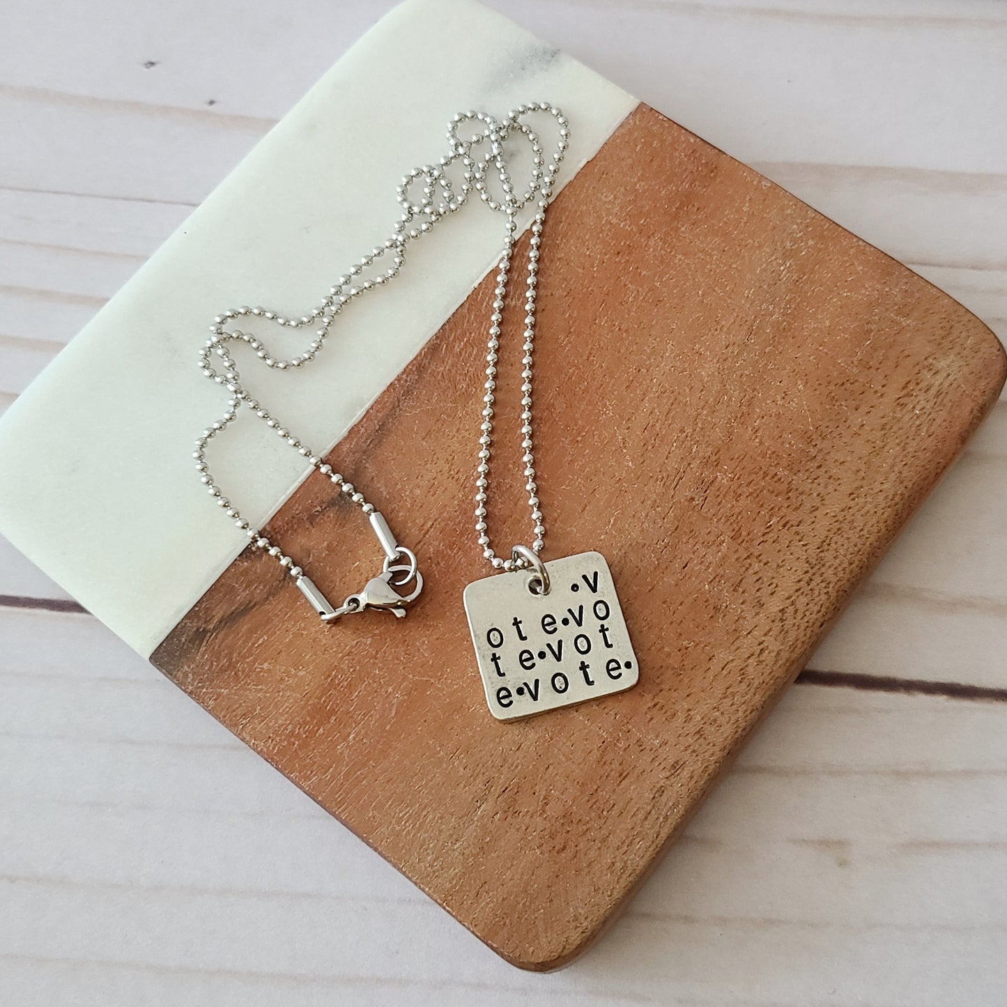 Vote Square Necklace