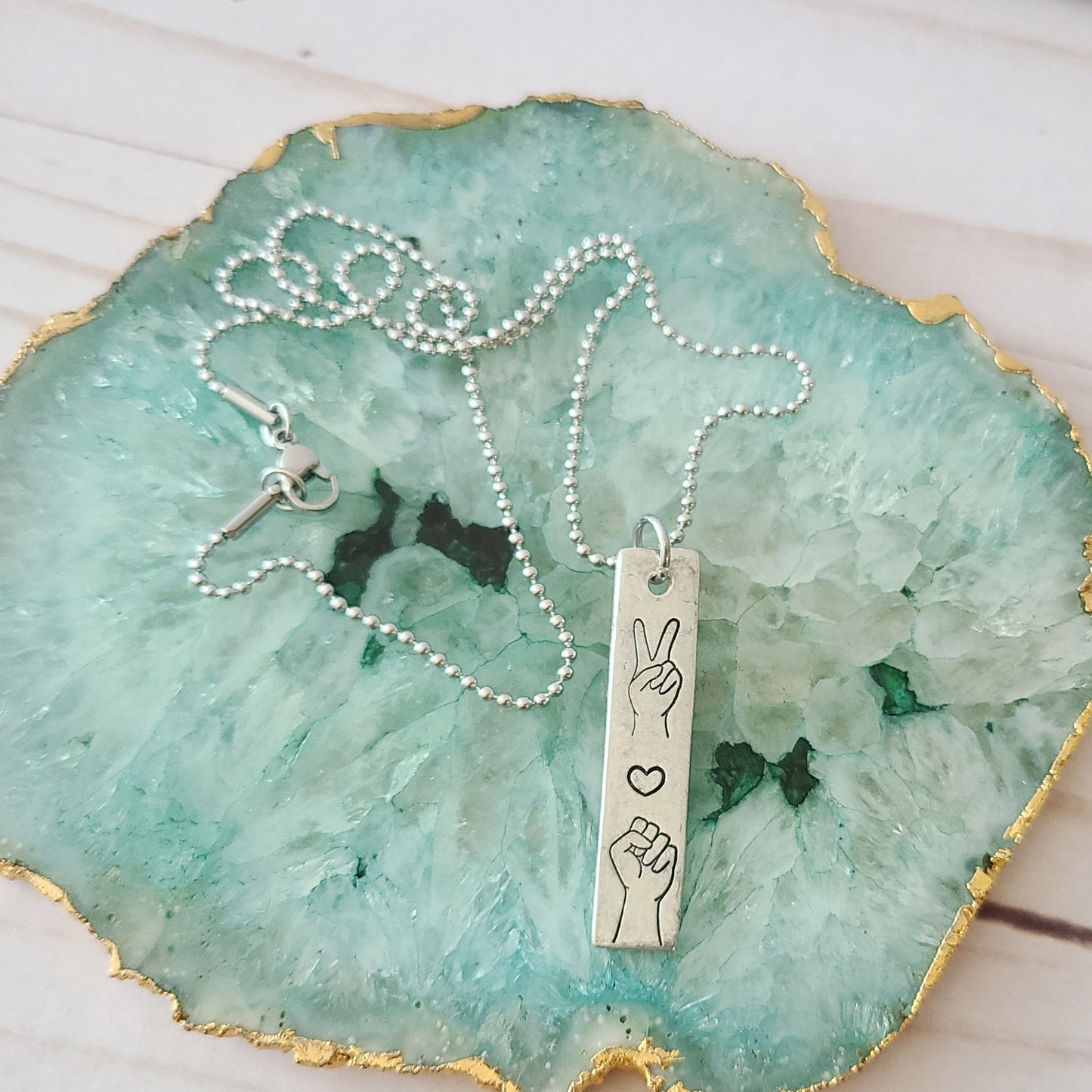 Peace Love Justice Necklace