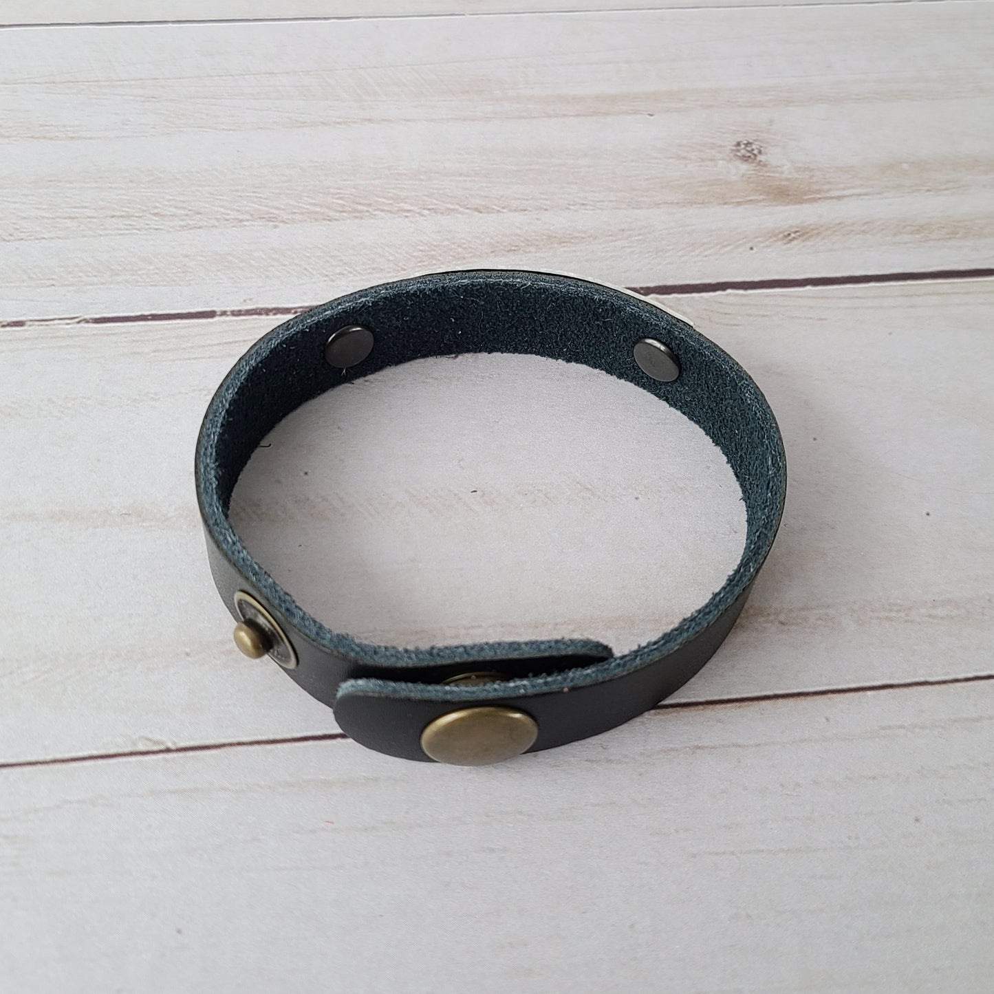 Wherever You Are Be All There - Black Leather Cuff Bracelet