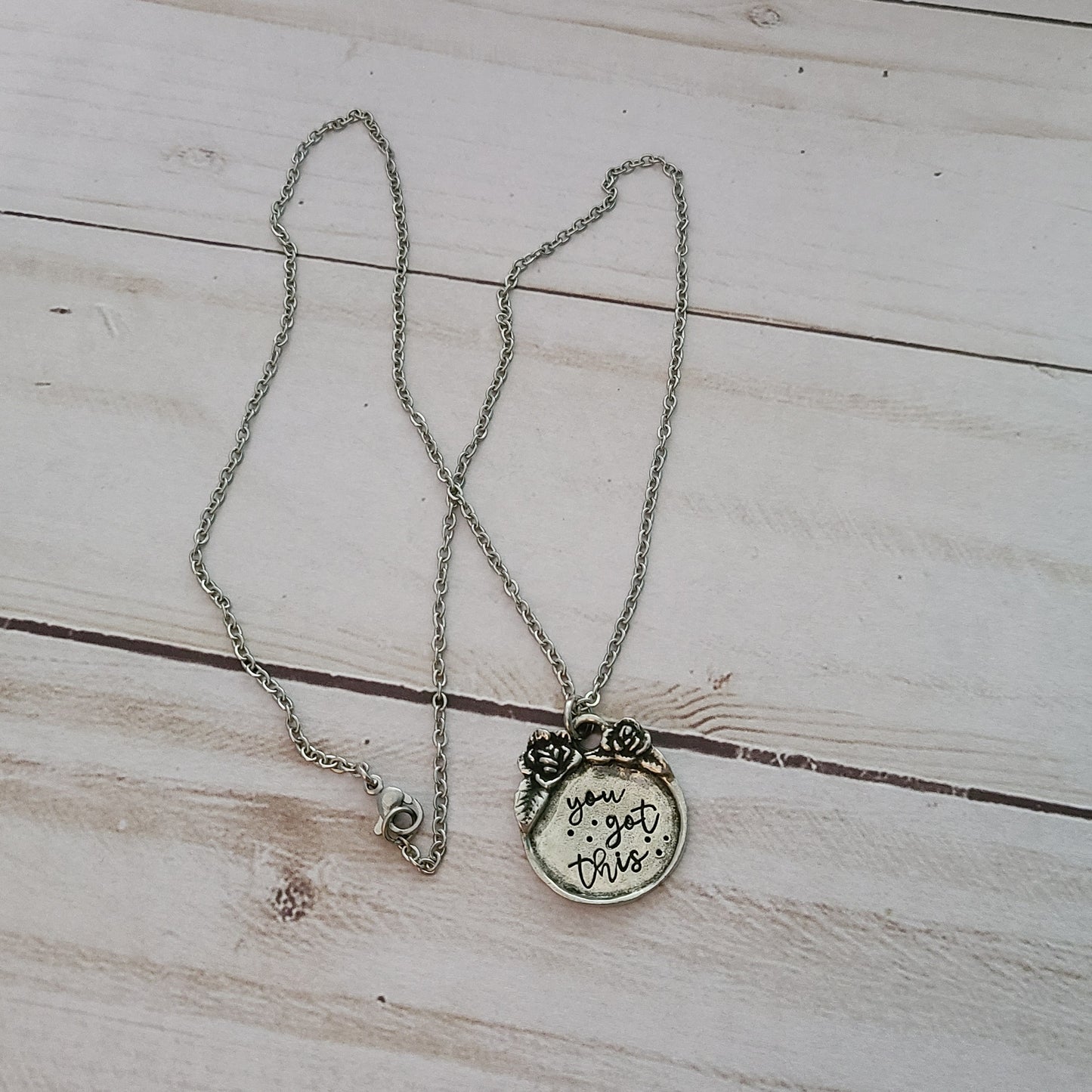 You Got This - Floral Border Necklace