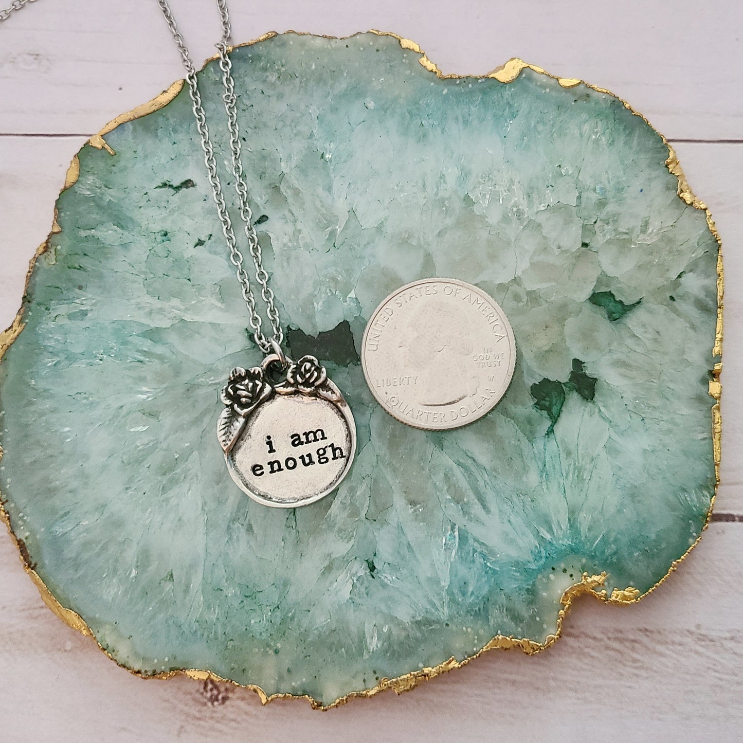 I Am Enough - Floral Border Necklace