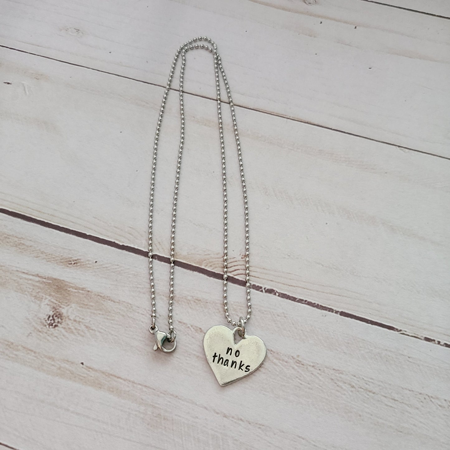 No Thanks - Heart Shaped Necklace