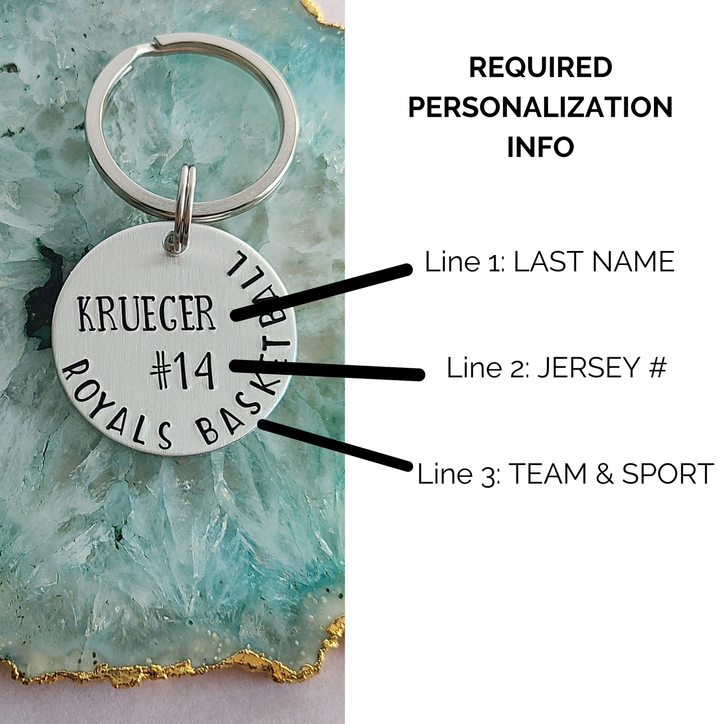 Custom Team Basketball Keychain, Hand Stamped Metal Keychain, Personalized Sports Bag Tag for Any Sport, Baseball Keychain, Football Keychain, Football Mom Gifts
