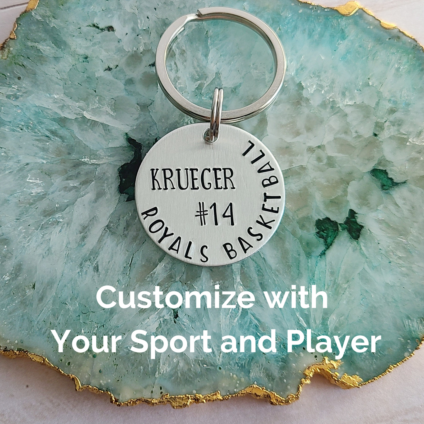 Custom Team Basketball Keychain, Hand Stamped Metal Keychain, Personalized Sports Bag Tag for Any Sport, Baseball Keychain, Football Keychain, Football Mom Gifts
