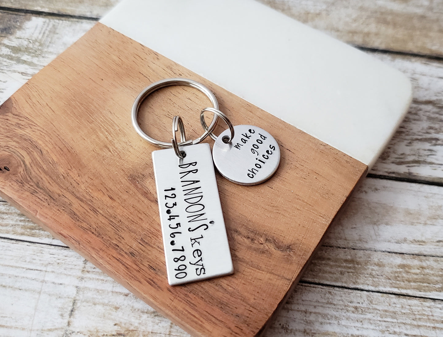 Personalized New Driver Keychain with Name and Phone Number