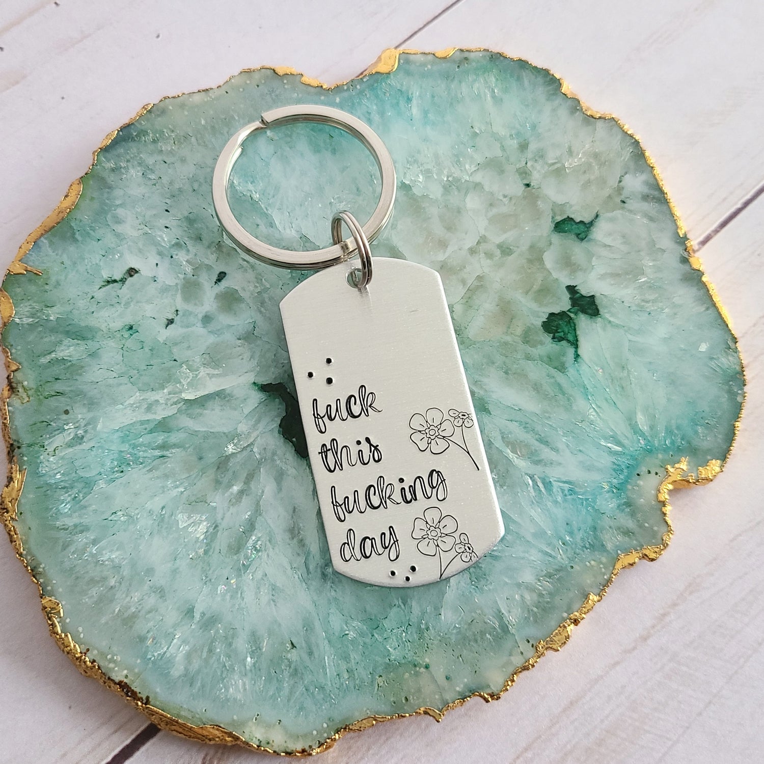 Make Good Choices & Don't Do Stupid Shit Love Mom & Dad Keychain - Cut –  Candidly K Handmade