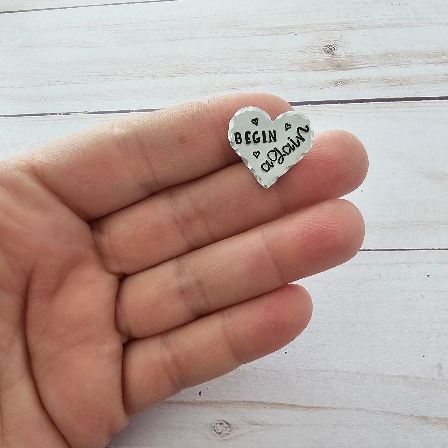 Self Love Wearable Affirmations, Silver Handstamped Pins for Women and Girls, Single Pin or 4 Pin Pack, Trendy Teen Girl School Backpack Accessories
