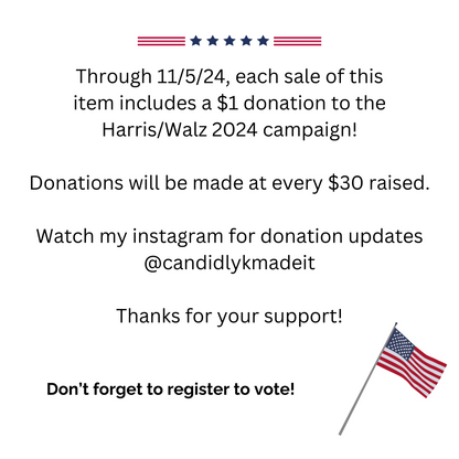Vote Comma La Necklace, Handstamped Vote Jewelry, 2024 Presidential Election Accessories, Democratic Blue Wave