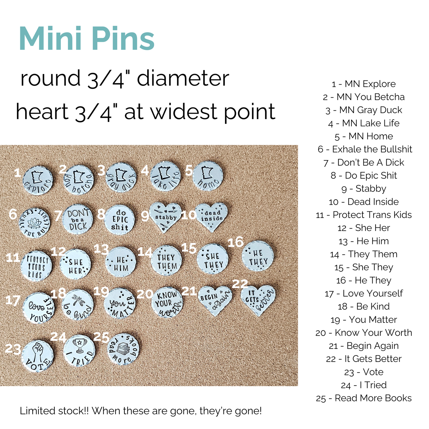 Mini Pin Closeout