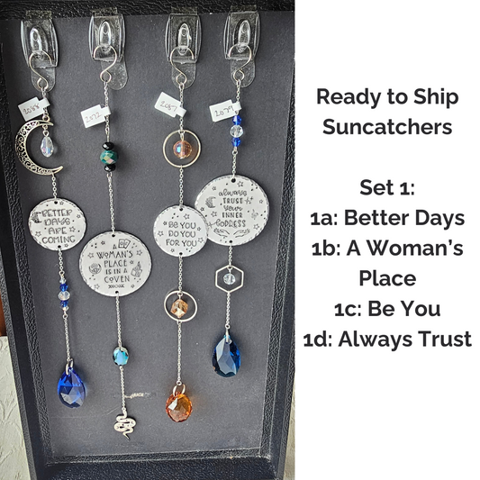 Unique Hand Stamped Suncatchers, Cute Window Prism Makers, In Stock and Ready to Ship