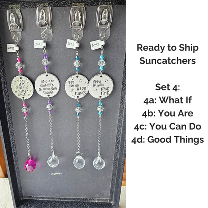 Unique Hand Stamped Suncatchers, Cute Window Prism Makers, In Stock and Ready to Ship