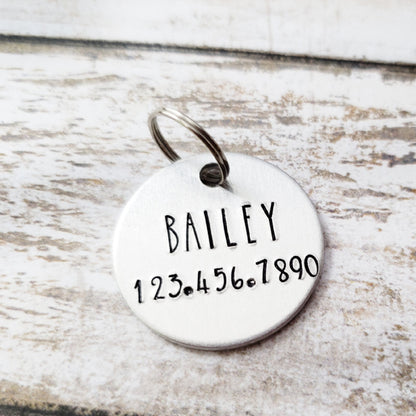 Custom hand stamped pet ID Tag