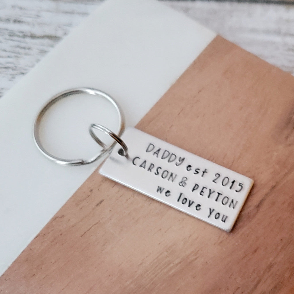 Daddy est Keychain with Kid's Names