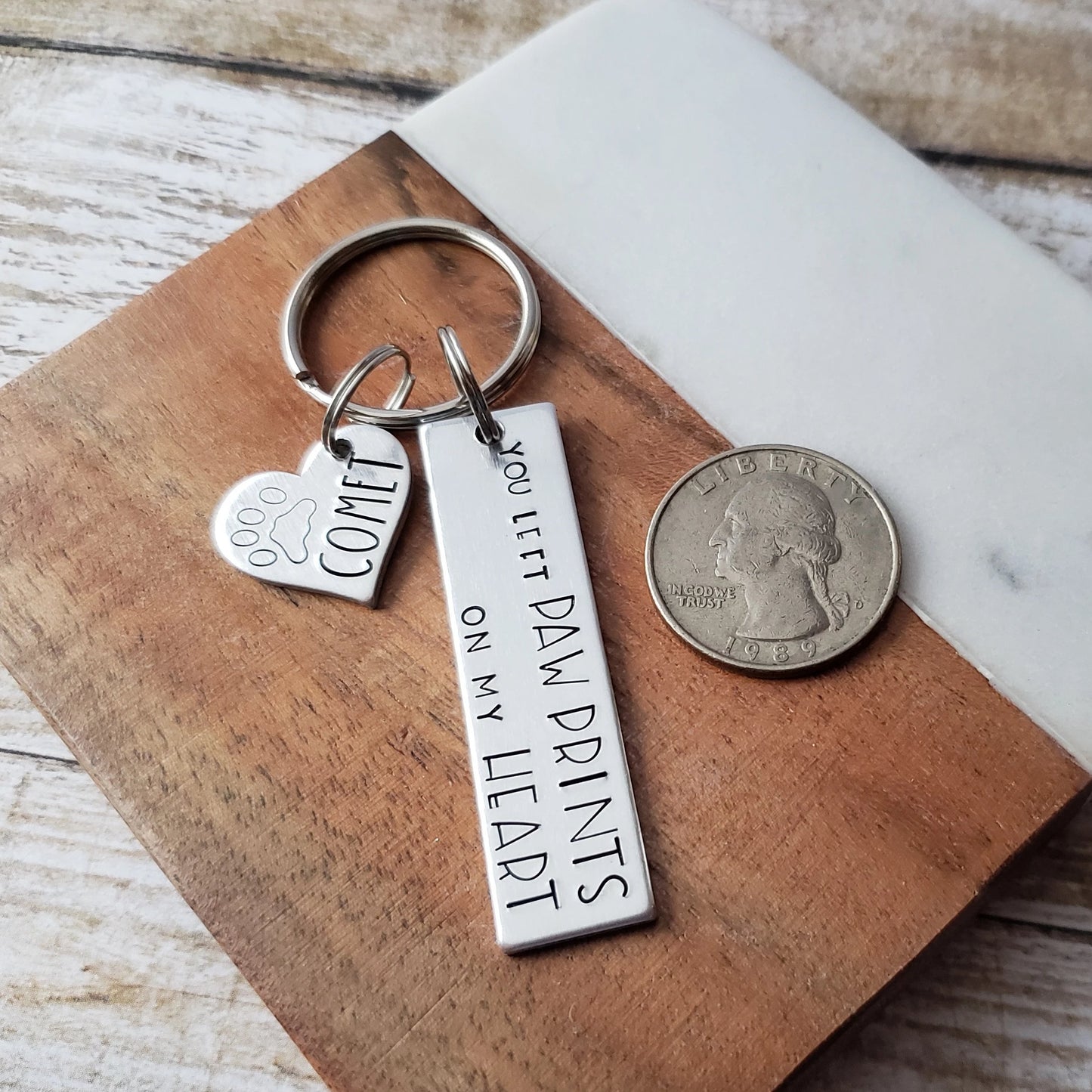 You Left Paw Prints On My Heart Pet Memorial Keychain
