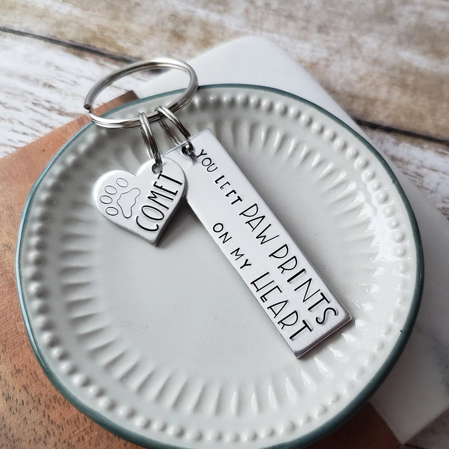 You Left Paw Prints On My Heart Pet Memorial Keychain