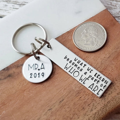 Keychain for Teacher - What We Learn Becomes A Part