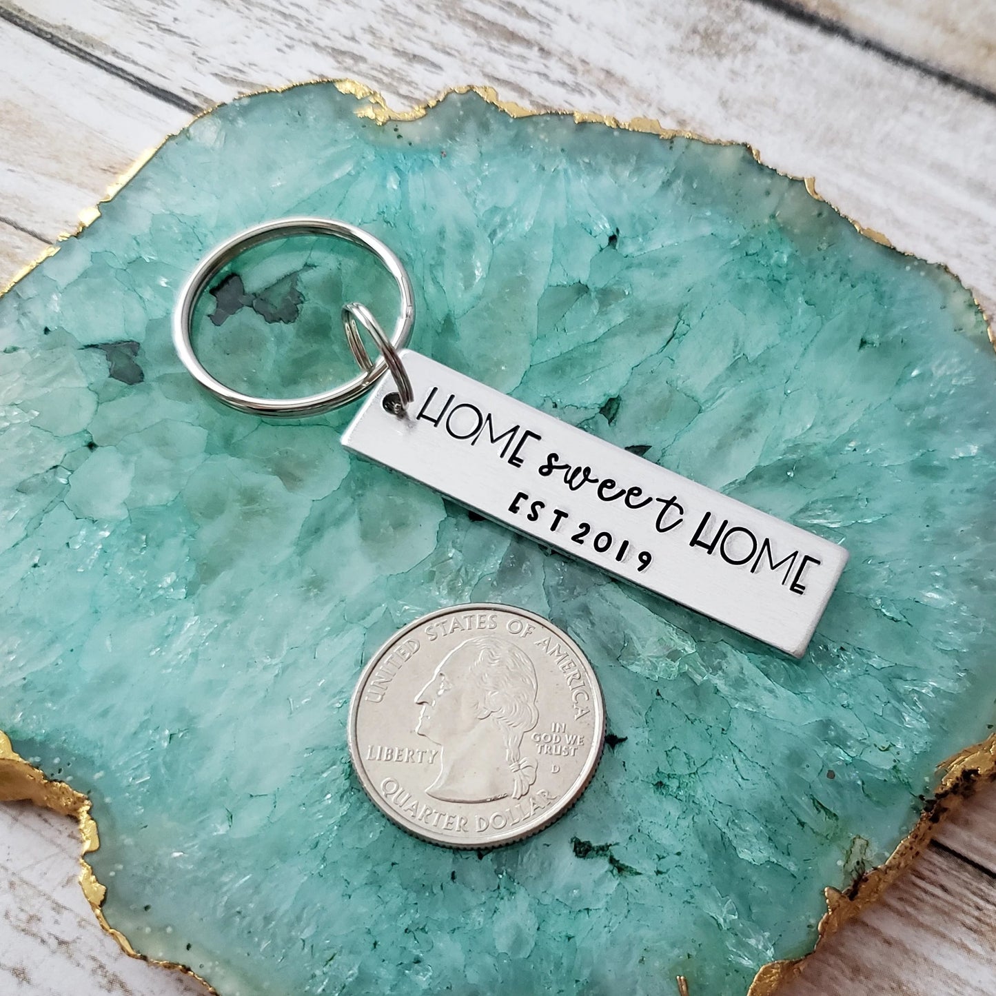 Home Sweet Home With Year Established Keychain
