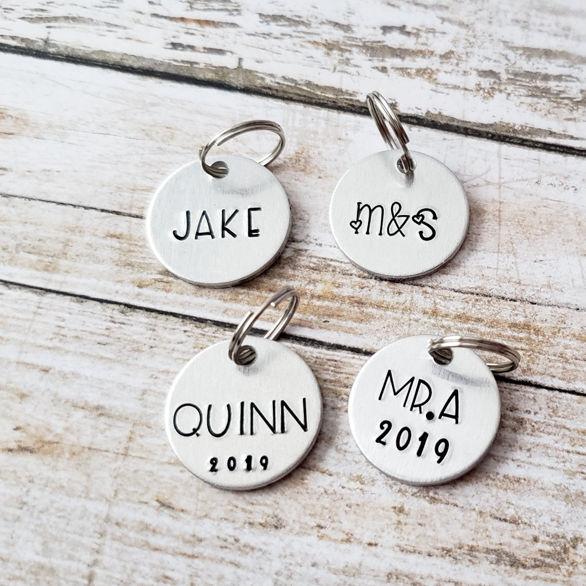 Charm For Keychains Add On - Personalized Charm for Keychains - Round or Heart – Candidly K ...