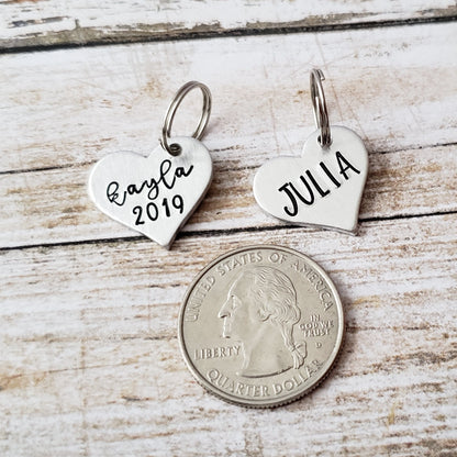 Add On - Personalized Charm for Keychains - Round or Heart