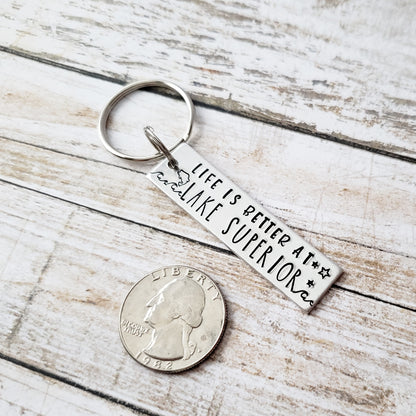 Life Is Better At Lake Superior Keychain - Customizable For Your Lake
