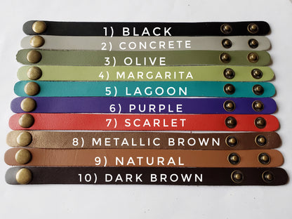 Protect Your Energy Leather Cuff Bracelet - Choose Your Color Leather