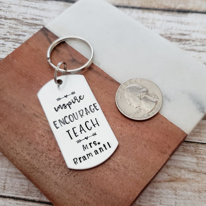 Inspire Encourage Teach Keychain for Teacher