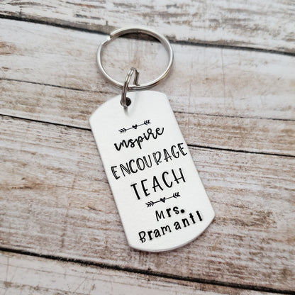 Inspire Encourage Teach Keychain for Teacher