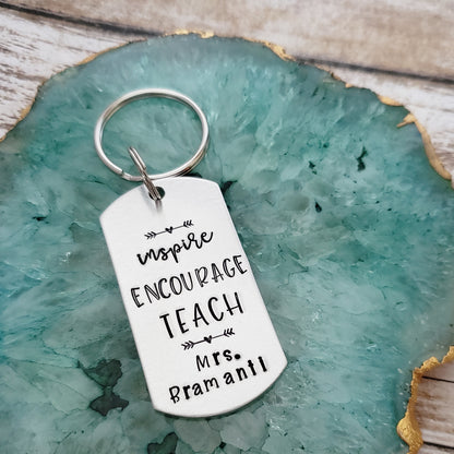 Inspire Encourage Teach Keychain for Teacher