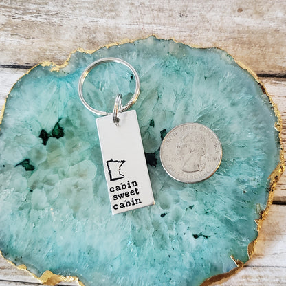 Minnesota Cabin Sweet Cabin Keychain