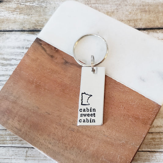 Minnesota Cabin Sweet Cabin Keychain