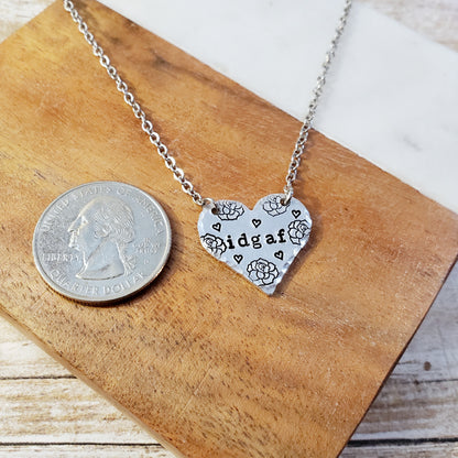 IDGAF Heart Necklace