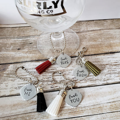 Fuck Me Themed Wine Charms