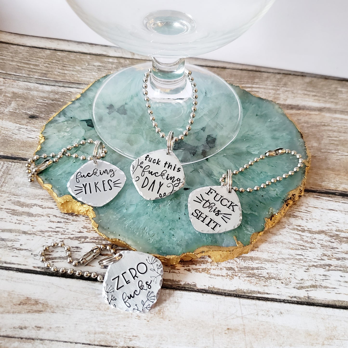 Fuck Themed Wine Charms