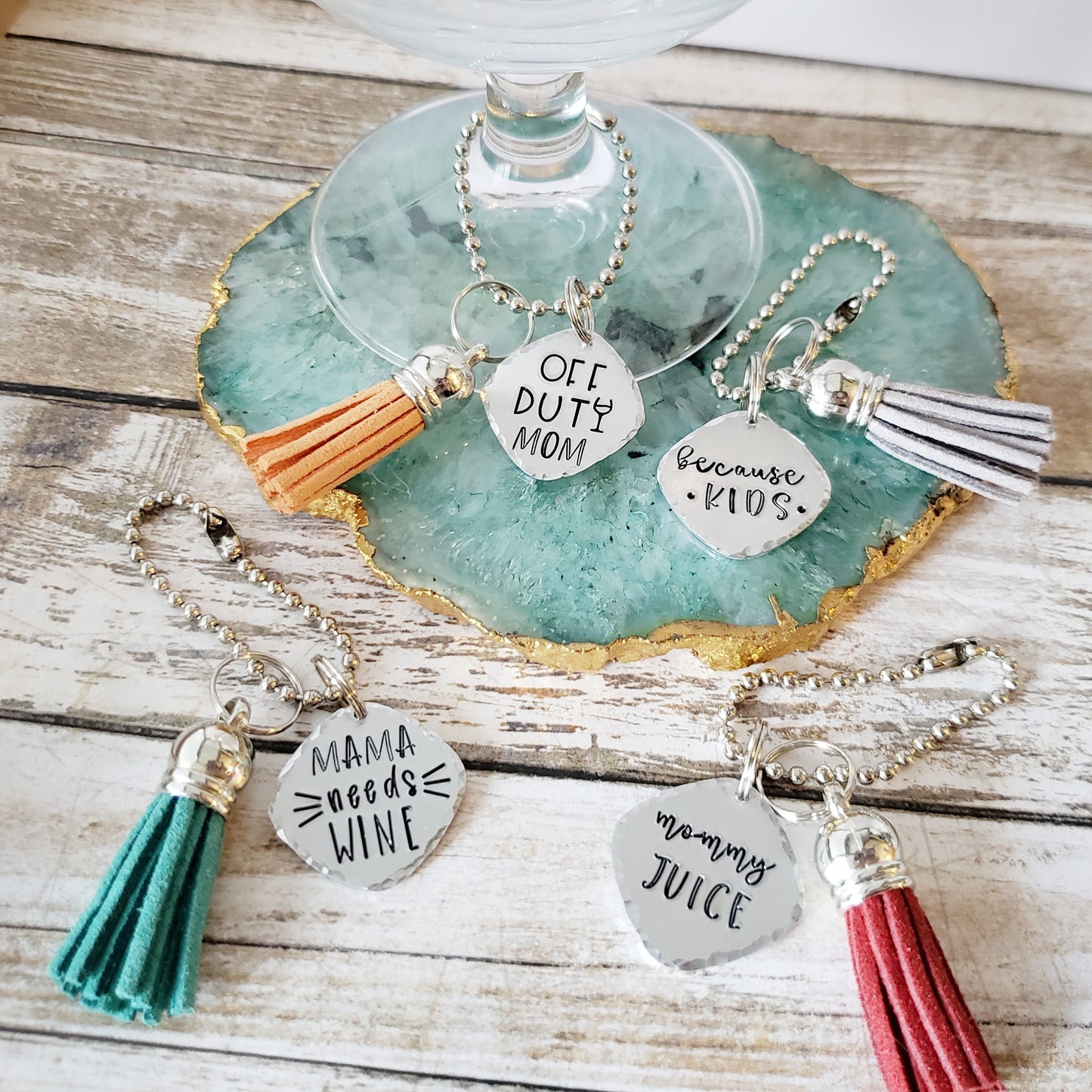 Mom Themed Wine Charms