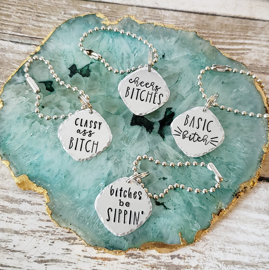 Bitches Themed Wine Charms, Funny Hostess Gifts, Bachelorette Party Favors