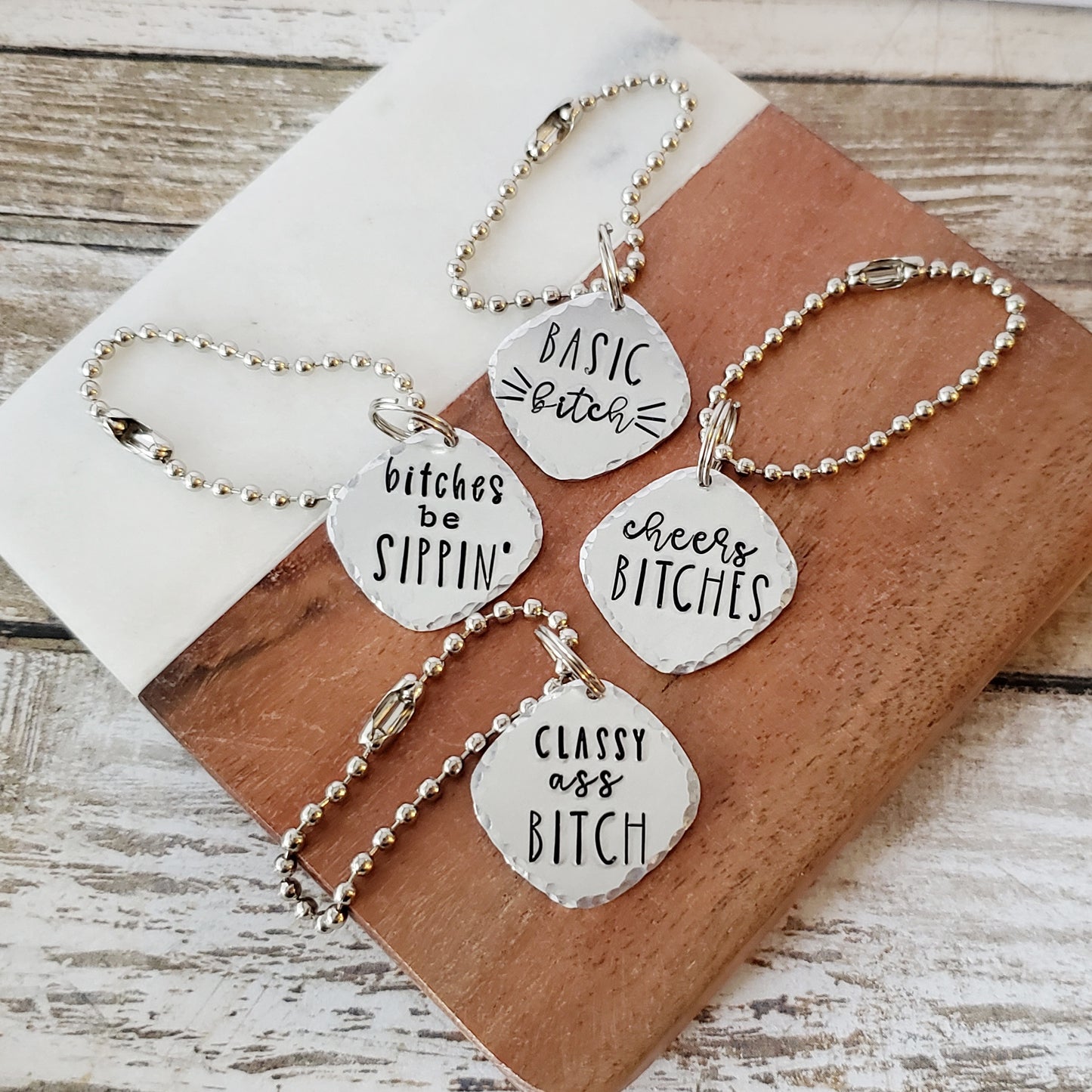 Bitches Themed Wine Charms, Funny Hostess Gifts, Bachelorette Party Favors