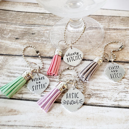 Bitches Themed Wine Charms