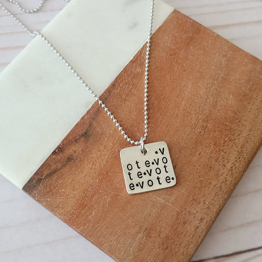 Vote Square Necklace