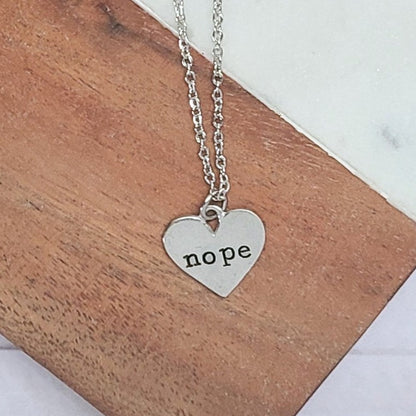 Nope Heart Shaped Necklace