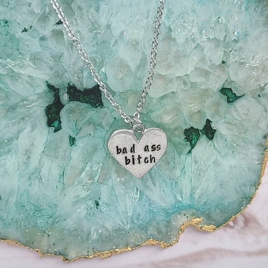Bad Ass Bitch Heart Shaped Necklace