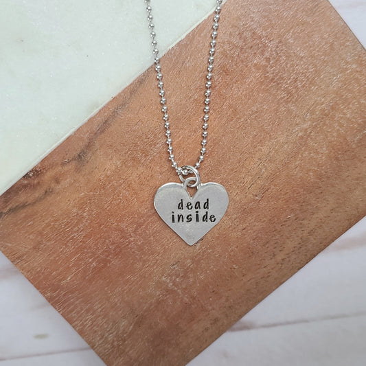 Dead Inside Heart Shaped Necklace