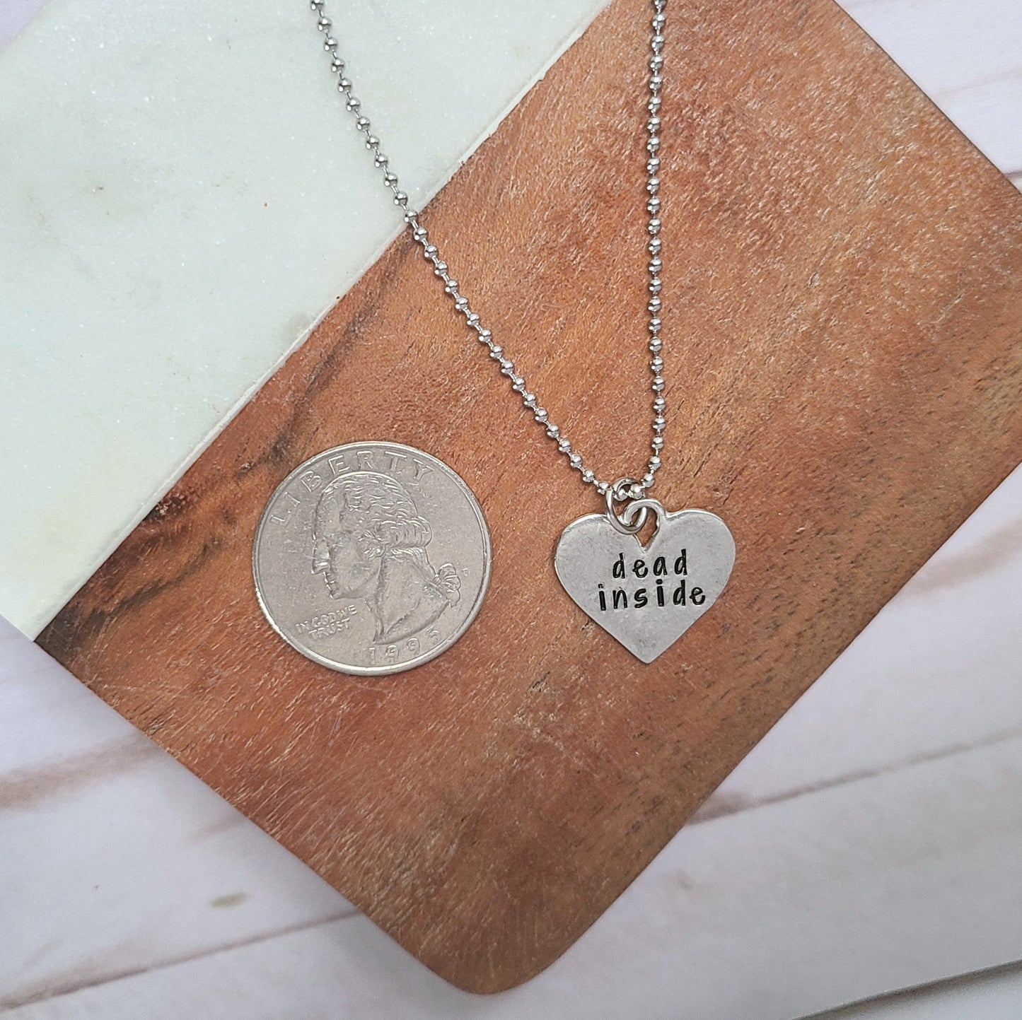 Dead Inside Heart Shaped Necklace