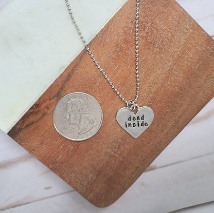 Dead Inside Heart Shaped Necklace