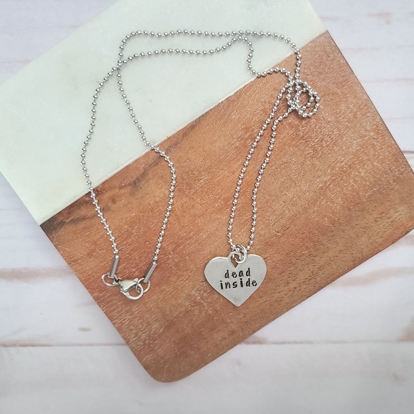 Dead Inside Heart Shaped Necklace