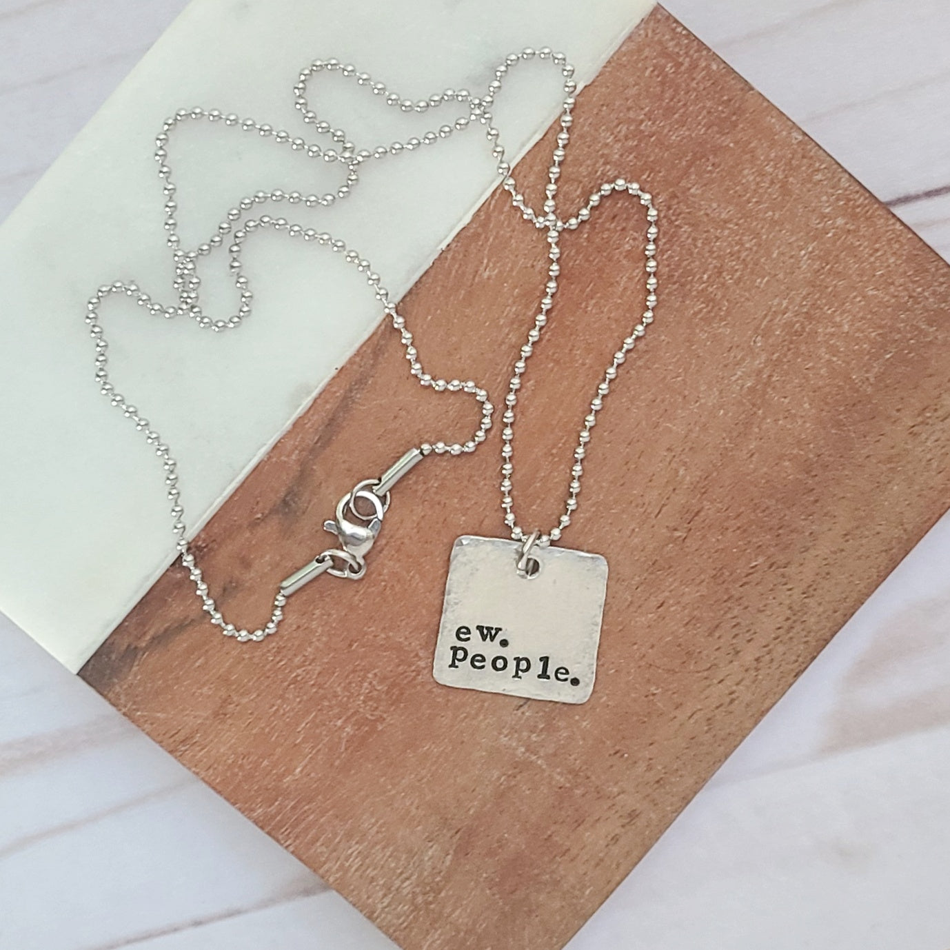 Ew People Square Necklace