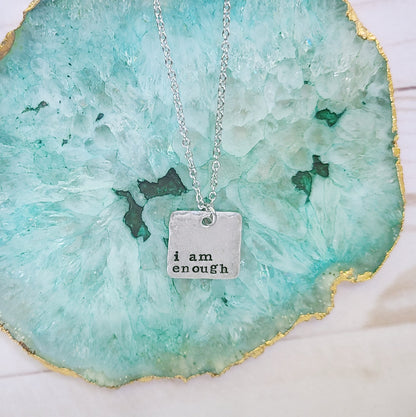 I Am Enough Square Necklace