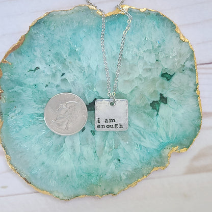 I Am Enough Square Necklace